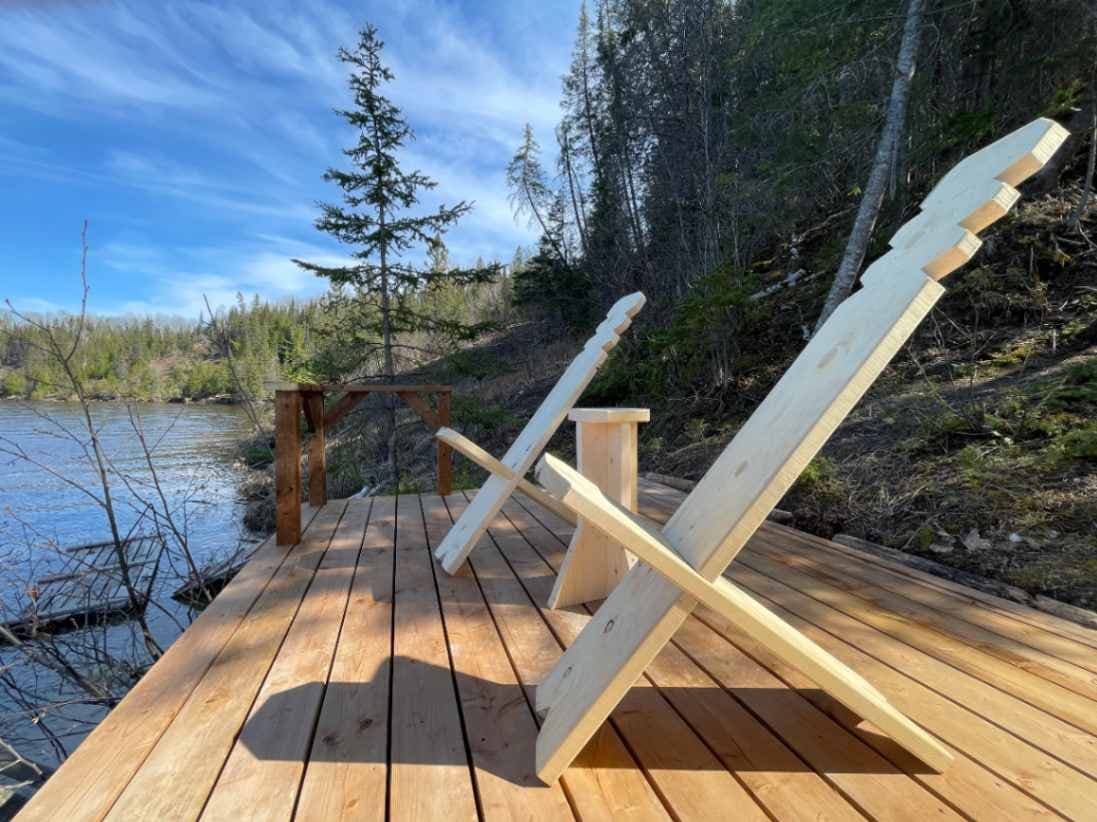 Wooden lounge chairs